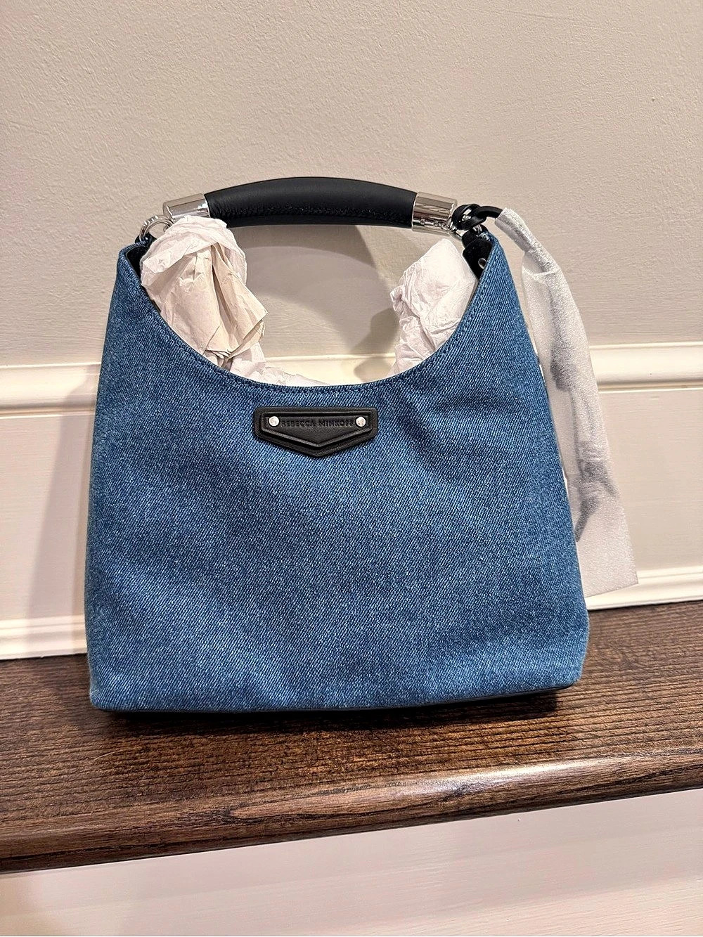 Rebecca Minkoff Nolita Top Handle/crossbody Denim Hobo Bag in Blue NWT